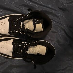 Jordan Men's Black and White High-Top Sneakers